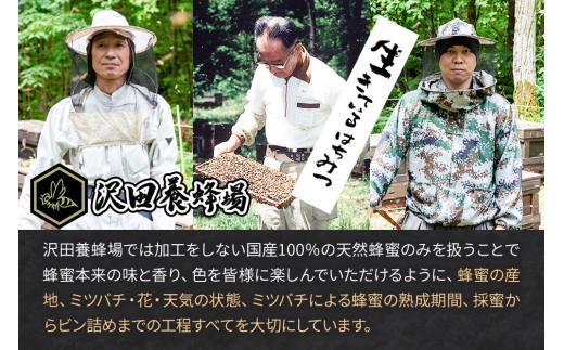 はちみつ 天然十和田 アカシア蜂蜜 250g+TASTING HONEY ひとくちはちみつ 岩蜜 8本セット [国産 蜂蜜 はちみつ ハチミツ アカシア 岩蜜 食べ比べ セット 朝食 沢田養蜂場]