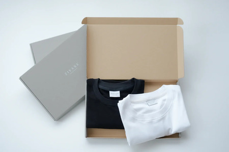 【ZIVANE】スビンコットン クルーネックＴシャツ（White／M1枚・Black／M2枚）