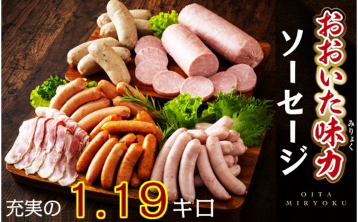 
満足の1.19kg!おおいた味力ソーセージセット_1308R
