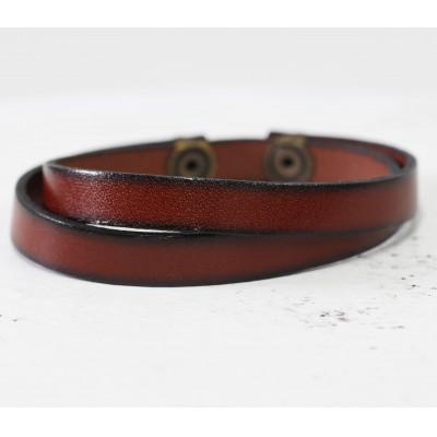 ふるさと納税 大津市 【イタリアンレース】オシャレに決まる!牛革　レザーブレスレット　ハンドメイド品　ベルトカラー:茶 |  | 01