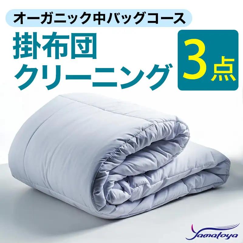 オーガニック掛布団クリーニング 3点パック 中バッグコース 【丁寧 丸洗い セミダブル 掛け布団 寝具 こたつ 丸洗い クリーニング シーツ 高品質ヤマトヤクリーニング 糸魚川 帰省 年末年始 実家 寝具 布団クリーニング】