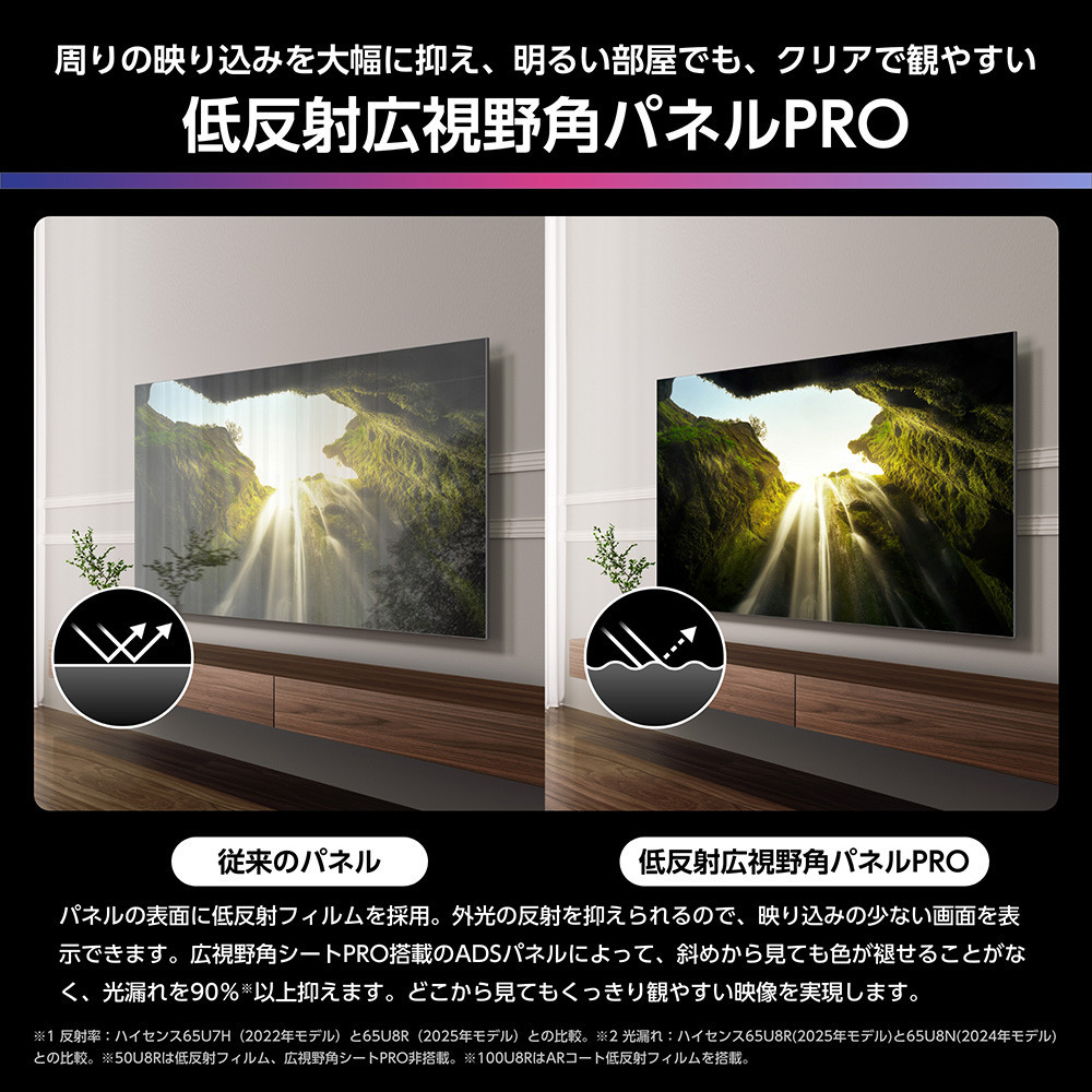 Hisense 【標準設置費込み】 液晶テレビ [ 100V型 / 4Kチューナー内蔵 / YouTube 対応 ] (要事前見積) 100U8R　【 テレビ TV 100型 100インチ 100V 