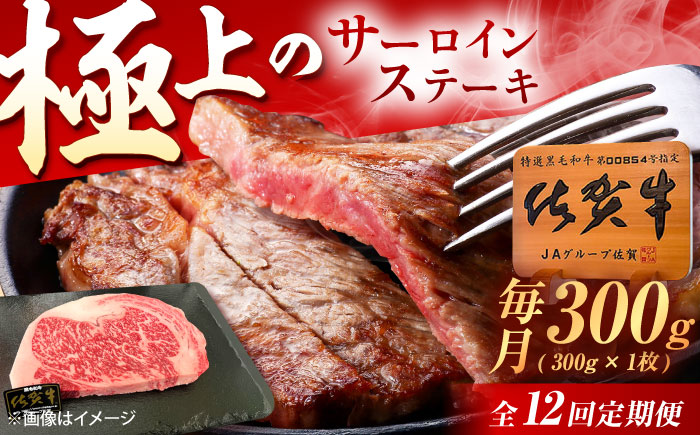 【12回定期便】佐賀牛 サーロインステーキ 300g（300g×1枚） /MKミート武雄 [UEM019]