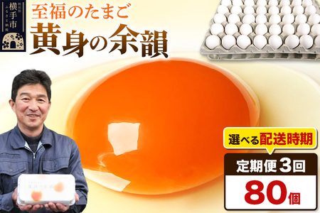 【常温発送】《定期便3ヶ月》黄身の余韻 80個（業務用）【発送時期が選べる】東海林養鶏場 黄身の余韻 卵 玉子 たまご タマゴ 3か月 3ヵ月 3カ月 3ケ月 開始時期選べる