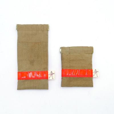 ふるさと納税 高梁市 【一点物】高梁市消防本部　消防服リメイク　バネ口ポーチ2点セット　