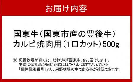 2212R_国東牛（国東市産の豊後牛）カルビ焼肉用（1口カット）500g