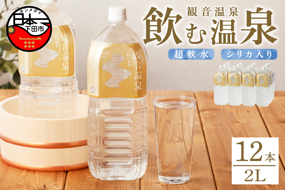 
＜観音温泉＞飲む温泉 観音温泉 2リットル(6本入) 2ケース　[温泉水 水 2L シリカ 保存水 備蓄 静岡 伊豆 下田 温泉水 水 2L シリカ 保存水 備蓄 温泉水 水 2L シリカ 保存水 備蓄 温泉水 水 2L シリカ 保存水 備蓄 温泉水 水 2L シリカ 保存水 備蓄 温泉水 水 2L シリカ 保存水 備蓄 温泉水 水 2L シリカ 保存水 備蓄]
