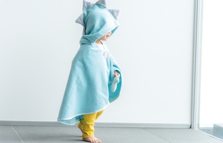 （今治タオルブランド認定品）DINO　フードバスタオル（ギフトBOX+リボン）イエロー[I001540Y]