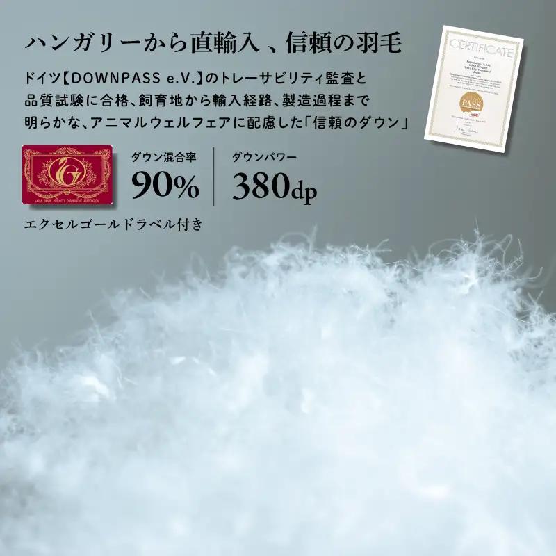【富士新幸謹製】羽毛布団 本掛け シングル［ギムレット・ブルー系］ ハンガリーホワイトダック ダウン90％※着日指定不可 DSI020　
