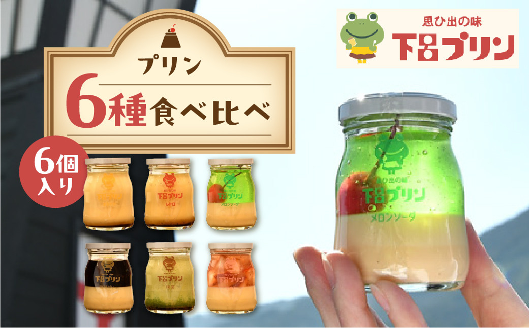 
【下呂プリン】 厳選詰め合わせセット プリン6種 6個入(1個 85g) まろやか メロン レトロ コーヒー 抹茶 季節限定 ぷりん スイーツ ギフト　プレゼント 贈答 かわいい 詰合せ

