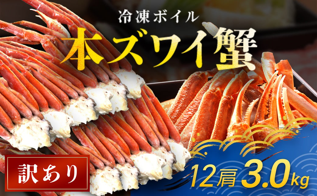 
            【訳あり】 冷凍ボイル本ズワイ蟹　12肩（3kg） TMN008 / ずわいがに ずわいガニ ズワイガニ ズワイ蟹 本ズワイ蟹 本ずわいがに 本ズワイガニ 本ズワイ蟹 蟹 かに カニ 冷凍ボイル本ズワイ蟹  冷凍ボイル  冷凍ずわいがに 冷凍ズワイガニ 冷凍ズワイ蟹 冷凍本ズワイ蟹 冷凍本ずわいがに 冷凍本ズワイガニ 冷凍本ズワイ蟹 冷凍蟹 冷凍かに 冷凍カニ 肩 ずわい ズワイ スクーナー 
          