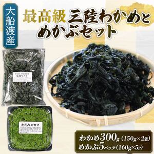 めかぶセット 最高級 塩蔵 わかめ 300g (150g×2袋) めかぶ800g (160g×5) 海鮮 海藻 わかめ ワカメ 魚貝類 魚介類 みそ汁 スープ 酢の物 小分け 三陸産 岩手県 大船渡市