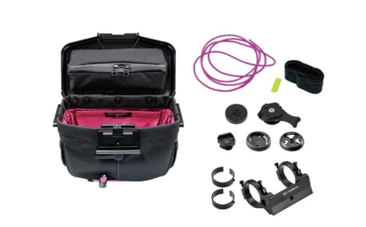 [レックマウントプラス] ライドオンバッグ (ブラック/ピンク)+ハンドルバー専用ベースマウント【R+Bag-BKPK-DM35】「Ride On Bag とベースマウント(R+B-DM35)のセット品」 [№5346-1843]