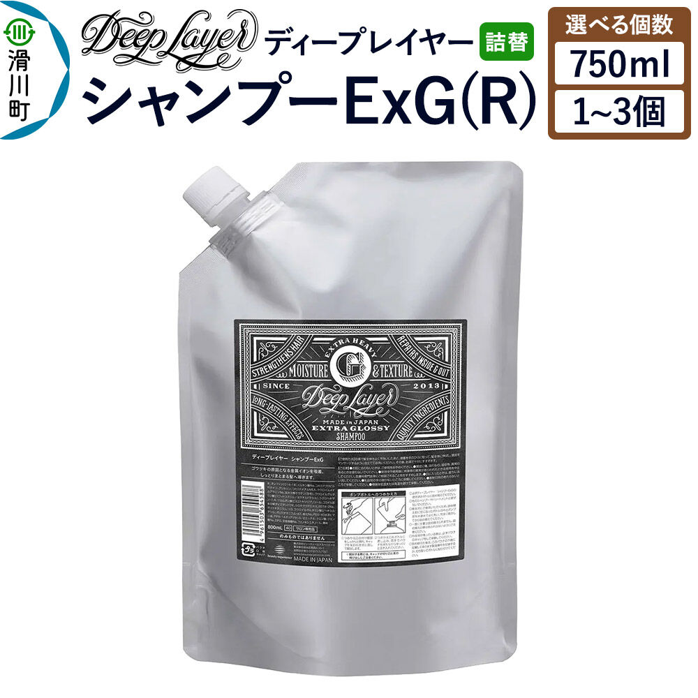 【ふるさと納税】DeepLayer ディープレイヤー シャンプー ExG (R) 【詰替】 750mL【選べる個数】 [まとまり パサつき なめらか 手触り スルスル髪 ふんわり 細毛 軟毛 ダメージ毛 ブリーチ毛]