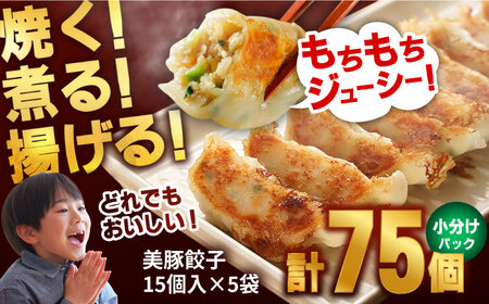 7日程度発送）美豚餃子75個（15個×5袋） 五島市/長崎フードサービス[PEL003]餃子