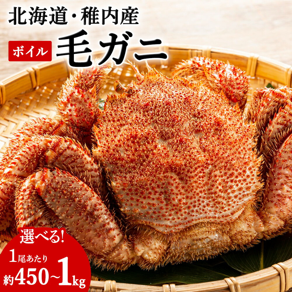 【ふるさと納税】【2025製造】ボイル毛ガニ 1尾 選べる450g〜1kgボイル 毛がに 毛ガニ 毛蟹 ボイル 蟹 カニ 北海道ふるさと納税 稚内 ふるさと納税 北海道 【配送不可地域：離島・沖縄県】