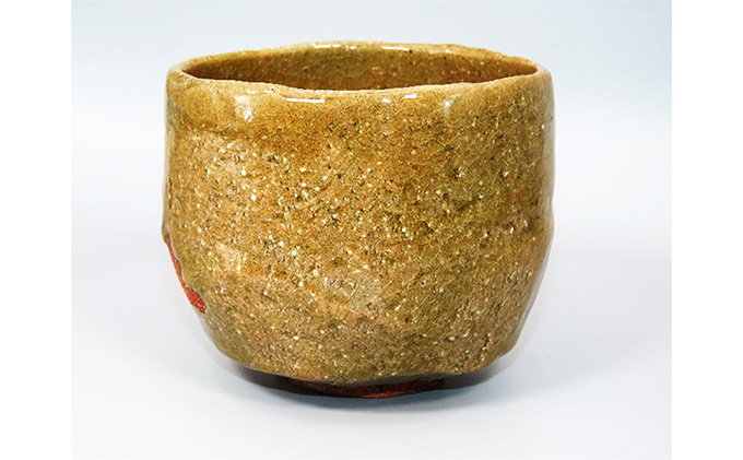 虫明焼 荒土流し釉茶碗（黒井千左 作）