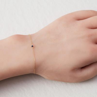 ふるさと納税 大津市 【K10 サファイアブレスレット】9月誕生石 毎日輝く 天然石ジュエリー 10金 イエローゴールド |  | 01