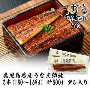 ＜うなぎ屋かわすい＞鹿児島県産 国産 うなぎ 蒲焼 タレ 鰻 うな重 かばやき 計300g 以上 150～169g×2本【川口水産】A854