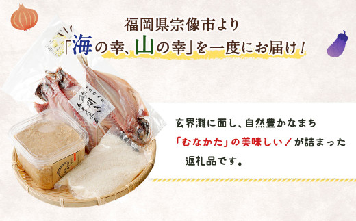 ｢むなかたの幸｣の詰め合わせ セット 計1kg (野菜・果物・米・干物・加工品) 宗像から全国の皆様へ【JAほたるの里】_HA0265