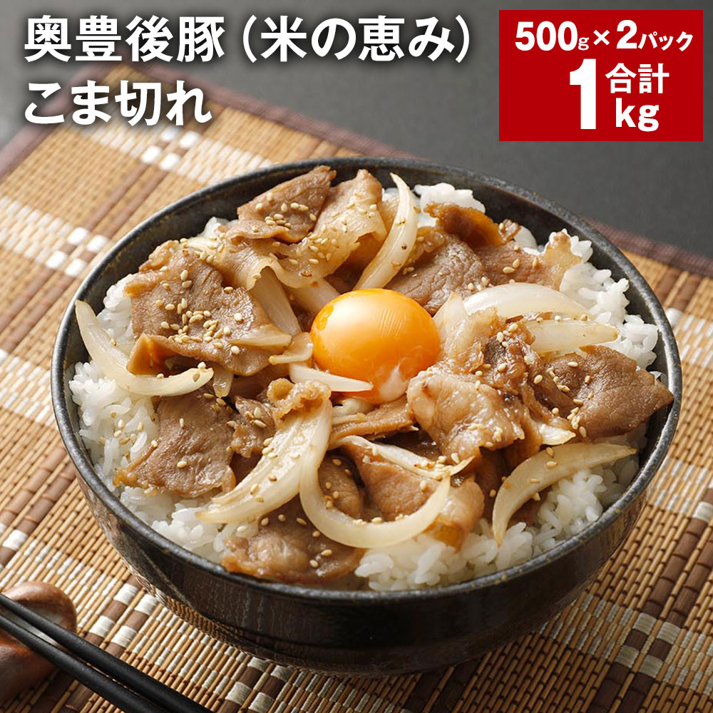 【ふるさと納税】奥豊後豚（米の恵み） こま切れ 合計約1kg 500g×2パック 肉 お肉 豚肉 ブランド豚 大分県産 冷凍 パック 大分県 竹田市 送料無料