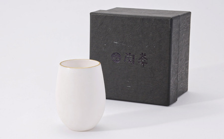 【陶あん】釉玻璃カップ（金フチ）