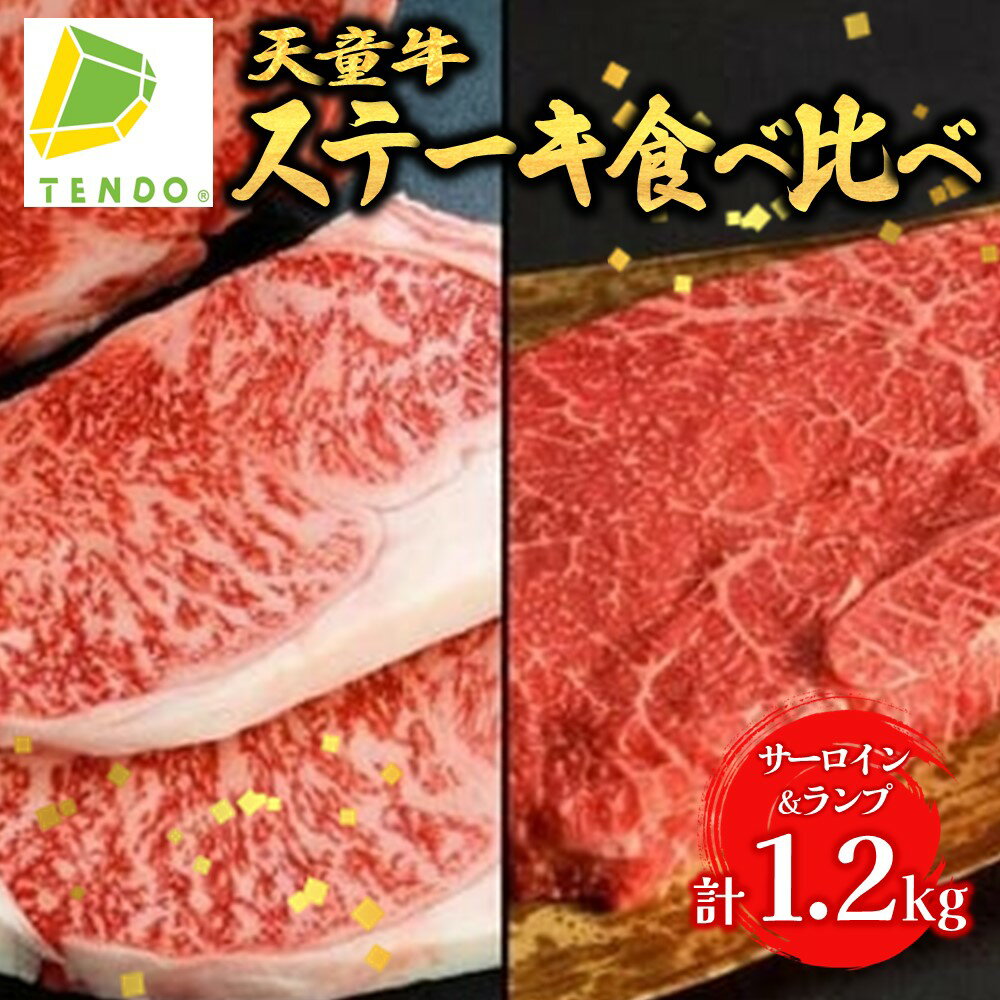 【ふるさと納税】 天童牛 ステーキ 食べ比べ 満足セット サーロイン 600g ランプ 600g 計1200g 国産 黒毛和牛 和牛 牛肉 ブランド牛 山形牛 ご家庭用 のし 贈答 ギフト プレゼント お取り寄せ グルメ 食品 送料無料 【 山形県 天童市 】