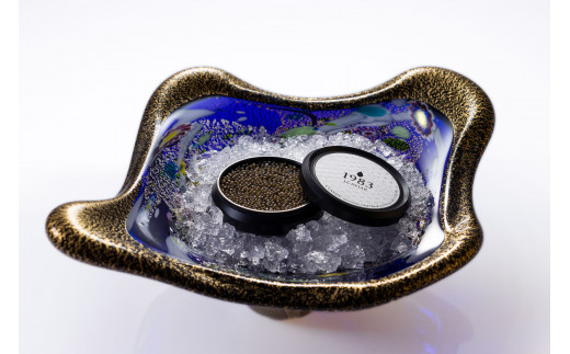 金・プラチナ象嵌「光琳」1983J.CAVIAR　BOWL 皇煌（こうおう）【カラー：ブルー】_A0092-002