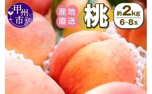 甲州市産 産地直送 桃 約2.0kg（6～8玉）【2025年発送】（SSI）B12-1830【桃 もも モモ 令和7年発送 期間限定 山梨県産 甲州市 フルーツ 果物】