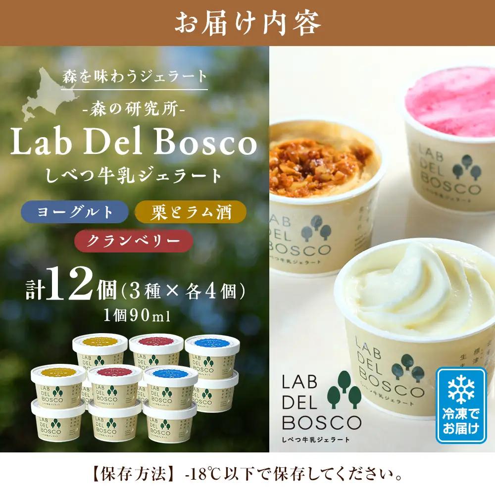 しべつ牛乳ジェラート 3種12個セット ジェラート【配送不可地域：離島】【AE016】