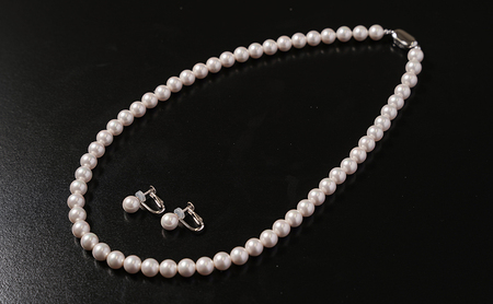 島珠 ネックレス イヤリング 7mm セット ホワイトパール パールネックレス パールイヤリング アクセサリー アクセサリーセット ジュエリー パールアクセ フォーマル 淡路島 洲本市