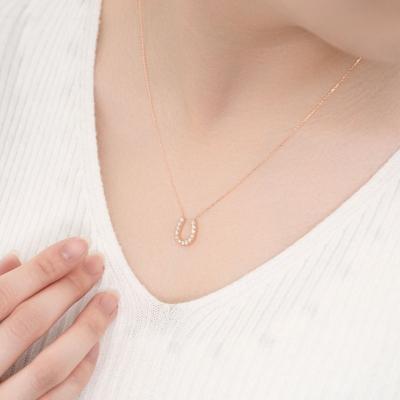 ふるさと納税 甲府市 K18ピンクゴールド　馬蹄ダイヤモンドネックレス(0.32ct)63-8555 |  | 03