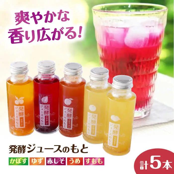 発酵ジュースのもと 飲み比べ5本セット〈かぼす・ゆず・赤しそ・うめ・すもも〉ジュース 飲み比べ ギフト 果実飲料[ARDA006]