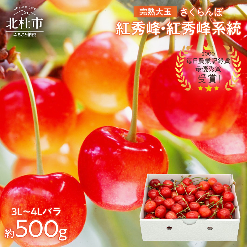 【2026年発送 先行予約】完熟大玉・さくらんぼ（3L～4Lバラ 約500g）