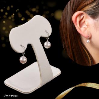 あこや本真珠ジプシーピアス あこや真珠約7.5mm プラチナ900 N0119-ZG0110