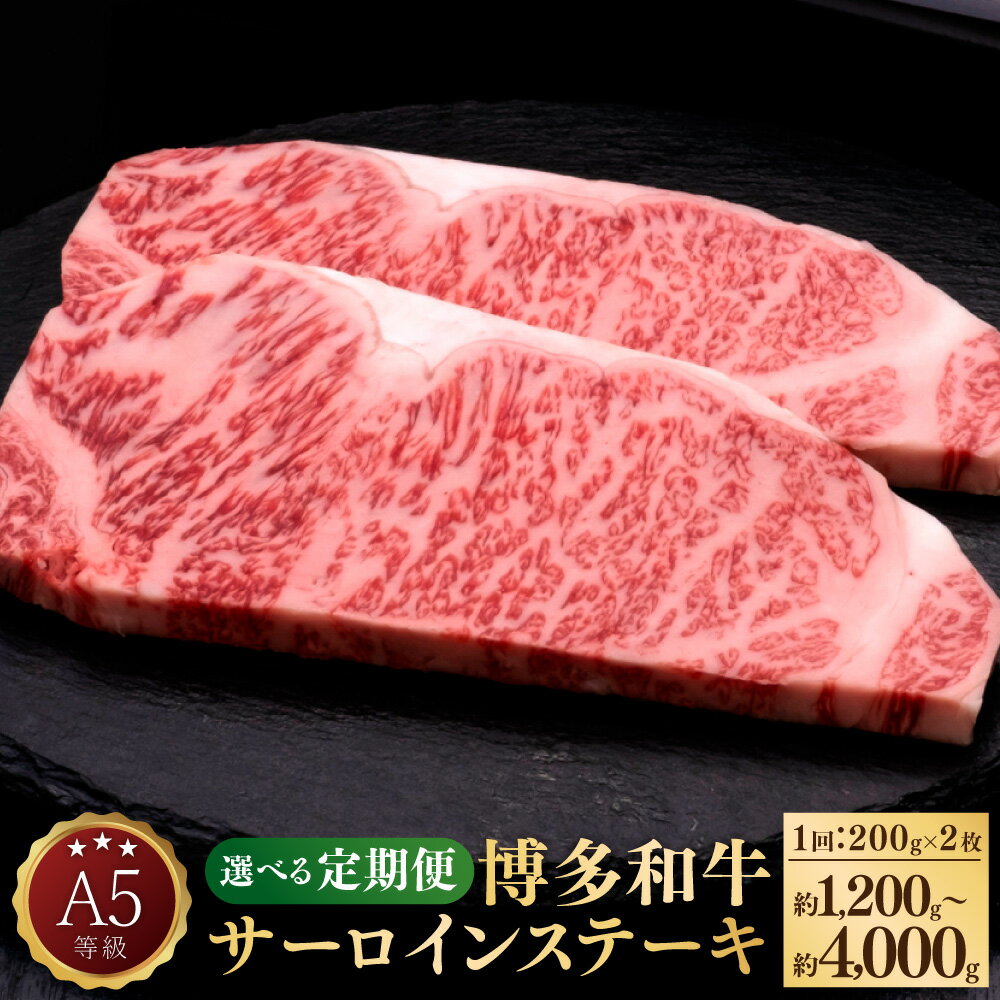 【ふるさと納税】【選べる定期便】A5等級 博多和牛 サーロインステーキ 和牛 牛肉 肉 お肉 国産牛 国産牛肉 サーロイン ステーキ ステーキ肉 赤身 霜降り 1回約200g×2枚 定期便 3ヶ月 5ヶ月 10ヶ月 隔月6回 冷凍 博多 福岡県 苅田町 送料無料 楽天スーパーSALE 9月開催