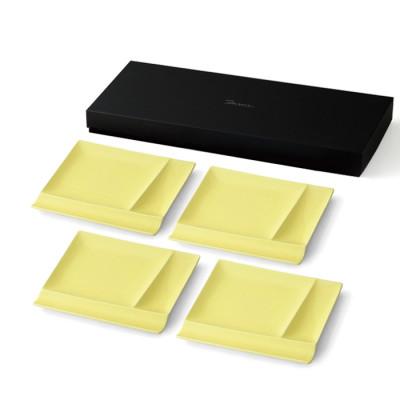 ふるさと納税 瑞浪市 【美濃焼】(miyama.)パレットプレートM　四枚組　イエローマット |  | 01