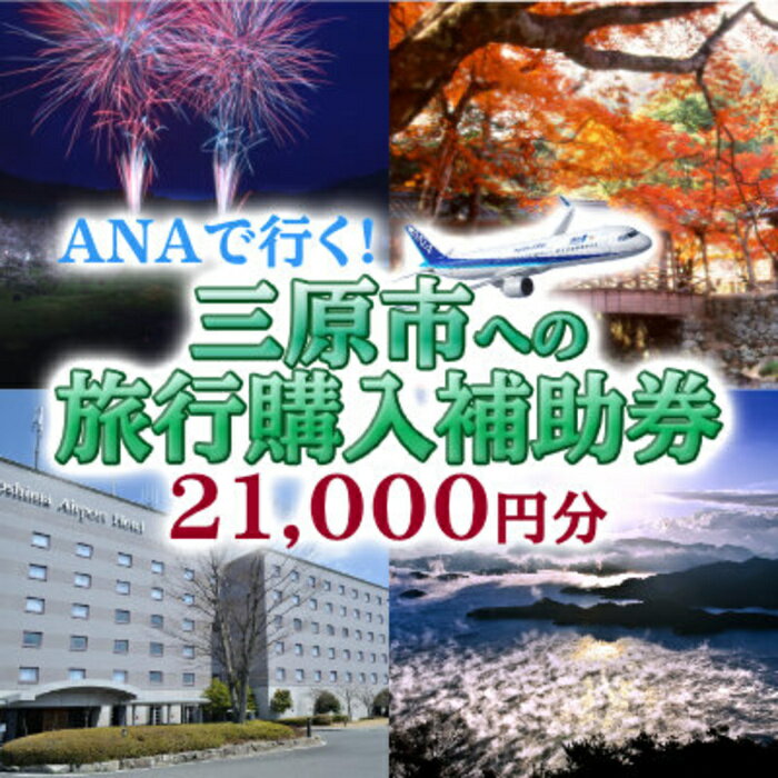 【ふるさと納税】 広島の空に一番近いまち三原　ANAで行く！三原市への旅行購入補助券（21,000円分） 006001