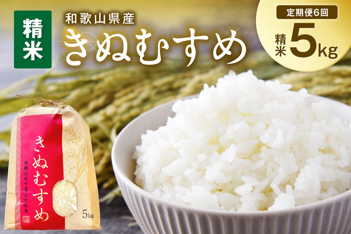 
                  【定期便6回】令和7年産　和歌山県産　定期便「きぬむすめ」精米5kg
                