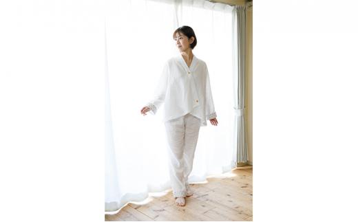 角野晒染　和晒ガーゼパジャマ　panema　ホワイト（Mサイズ）