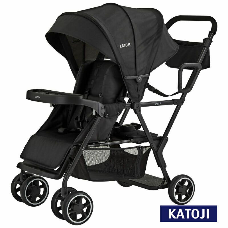 【ふるさと納税】カトージ ベビーカー 二人でゴー（ブラック） ｜ カトージ KATOJI ブランド 子育て お出かけ 2人乗り 二人乗り お散歩 子ども 子供 旅行 キッズ 兄弟 姉妹 コンパクト スタイリッシュ おしゃれ 赤ちゃん ベビー ベビーカー 2人でゴー 2人でgo
