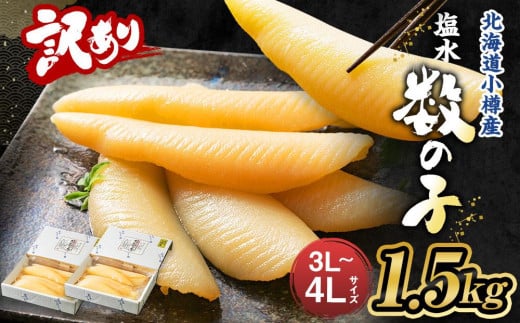 【訳あり】塩水 数の子 北海道小樽産 1.5kg かずのこ 4Lサイズ 魚卵 お節 おせち