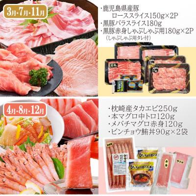 ふるさと納税 枕崎市 定期便4回配送　お肉とお魚のよくばり定期便　EE0-0001 |  | 02
