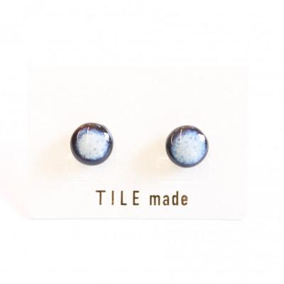 ふるさと納税 瑞浪市 【美濃焼】紫むらタイルピアス(直径10mm)