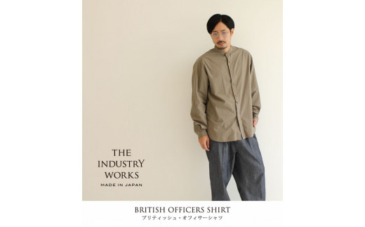 47-9　播州織メンズシャツ「BRITISH OFFICERS SHIRT」（1着）　TIW_109（ネイビー）・Lサイズ