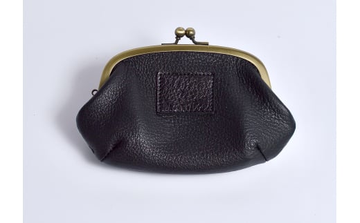 信州鹿革：親子がま口財布 /ブラック｜ 革財布 ミニ財布 財布 革製品 千曲市 長野県産 信州