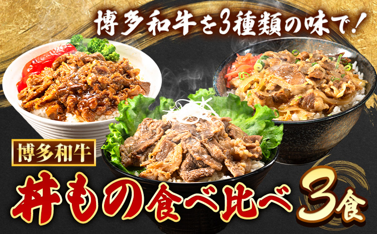 博多和牛 牛丼 ハヤシ丼 カルビ丼 丼ものセット各 200g x 1パック 600g 清柳食産《30日以内に出荷予定(土日祝除く)》---skr_fdonmn_30d_23_13200_600g---