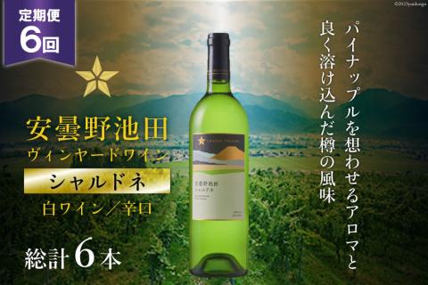 ワイン 白 辛口 定期便 6回 サッポロ グランポレール 安曇野池田ヴィンヤード「シャルドネ」750ml 総計6本 白ワイン / 池田町ハーブセンター / 長野県 池田町 [48110571]