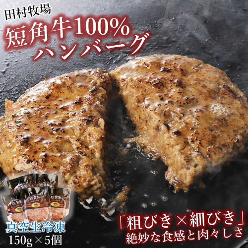 田村牧場 短角牛100%ハンバーグ 150g×6個セット（冷凍 いわて 短角牛 牛肉 牛 国産 肉汁 たっぷり ギフト 冷凍 ジューシー キャンプ BBQ 煮込み 贈りもの ご褒美 プレゼント）