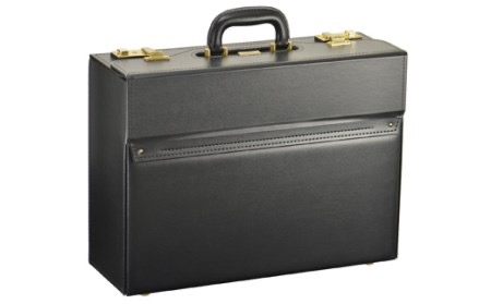 JCハミルトン　角金付４4cmマチ広パイロット（20040-01）クロ